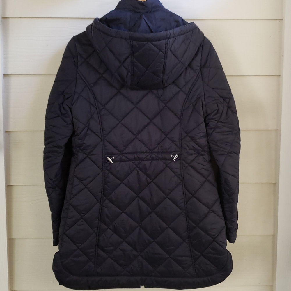 Laundry By Shelli Segal Blue 3/4 Zip Parka Jacket - Picture 7 of 13